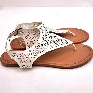 New York & Company Women's Nikki Hooded Perforated Thong Sandal - Size 9
